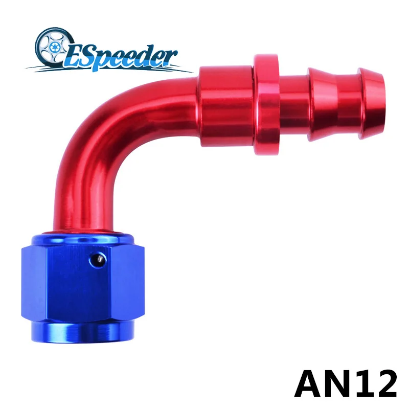 ESPEEDER AN12 Oil Cooler Fitting 90 Degree Push On Fitting Oil Fuel