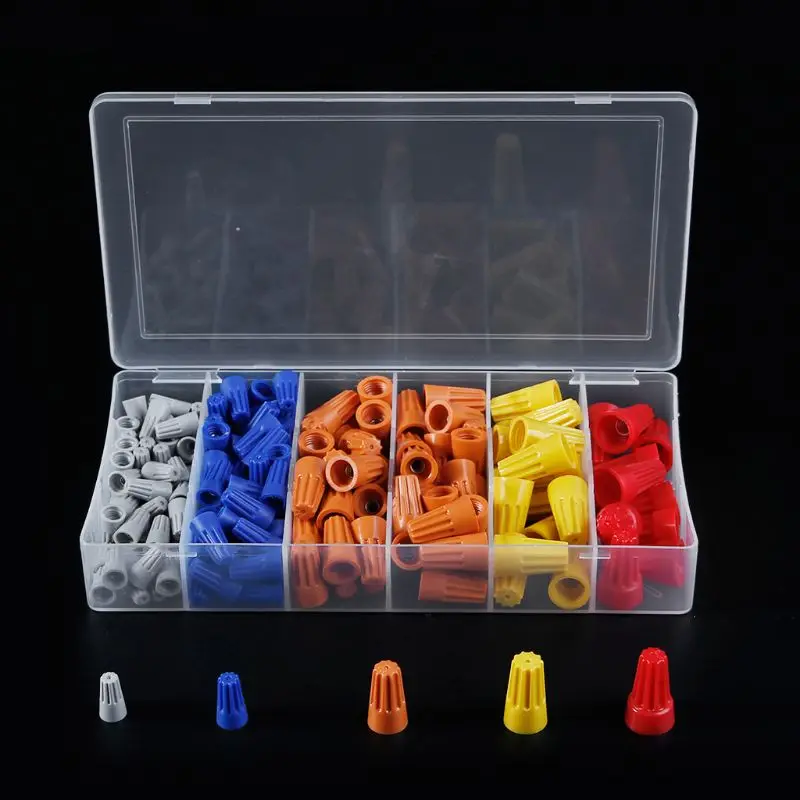 

Electrical Wire Connectors Screw Terminals With Spring Insert Twist Nuts Caps 180pcs/box