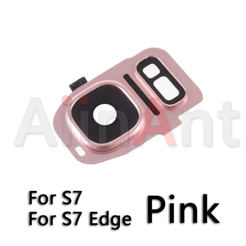 S7 Pink Задняя камера со стеклянным кольцом для объектива для samsung Galaxy S7 Edge объектив для камеры со вспышкой светильник Замена наклейки - Цвет: S7 Pink