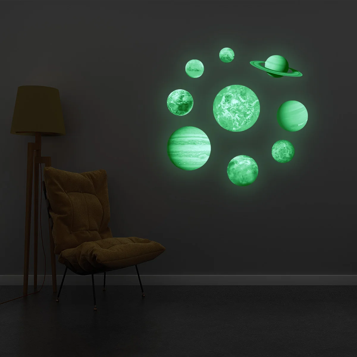 Us 13 79 40 Off Wall Decal Stickers Dark Stars Planets Bright Solar System Wall Stickers Sun Earth Mars Bedroom Wall Sticker In Wall Stickers From