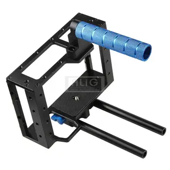 

DSLR Rig Camera Video Case Hand-held Cage 15mm Rod System 1/4 3/8 Screw Tripod for 5D Mark II 5D3 60D Slide