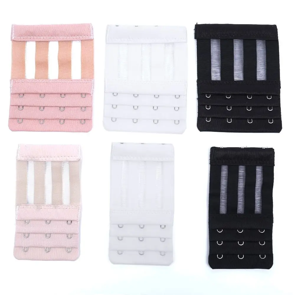 

HEALMEYOU 3 Rows 3/4 Hooks Women Adjustable Bra Extender Strap Extension Buckle 1pair