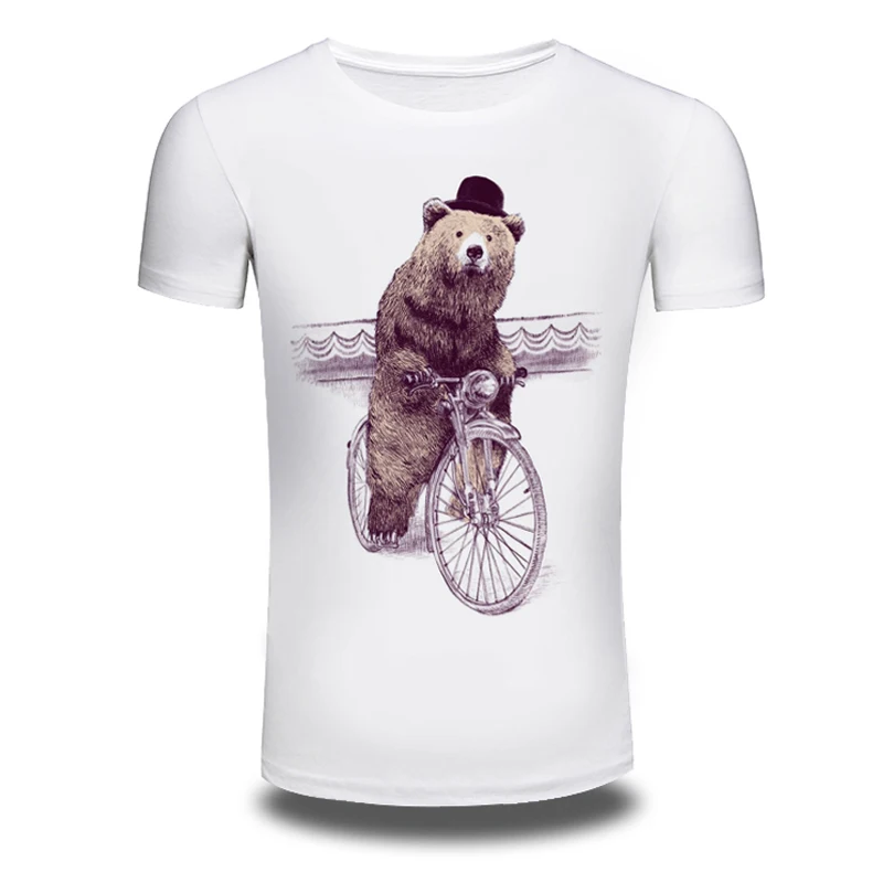 DY 104 Fashion Cartoon Beer Riding Design font b Men s b font Personality Printing T