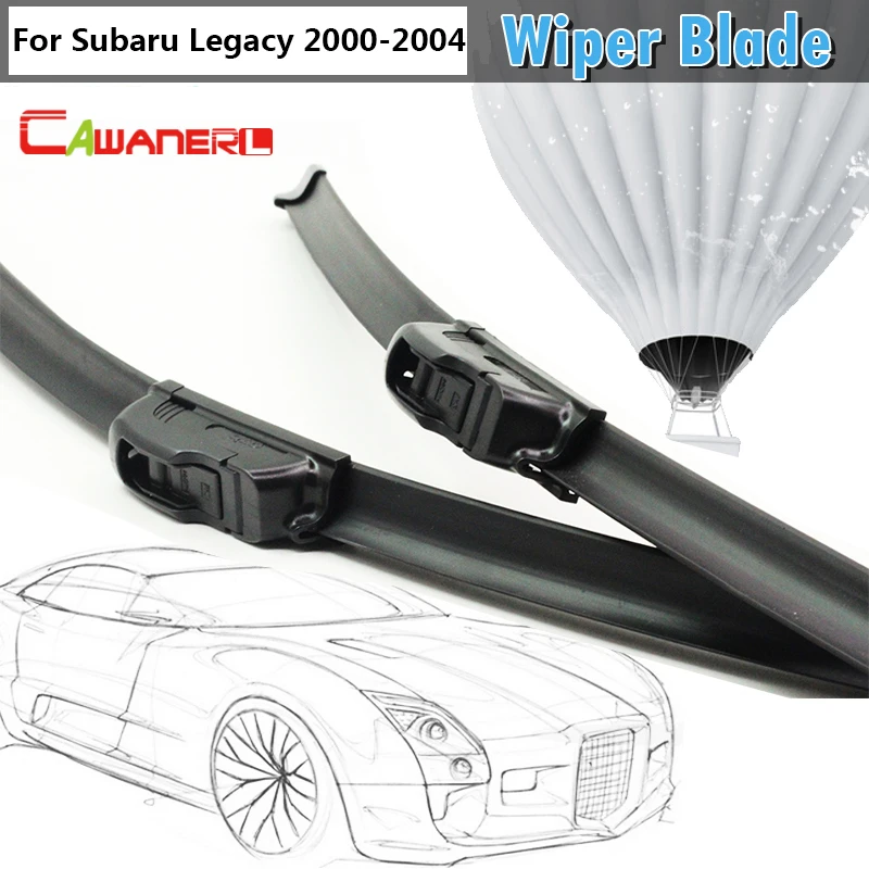 Cawanerl Vehicle Bracketless Soft Rubber Windshield Wiper 2 Pieces Car