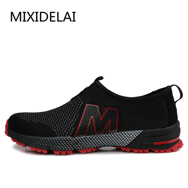 2019 Men Casual Shoes Spring/Summer Black Colors Couple Flats Shoes Air Mesh Breathable Men ShoesZapatillas Plus Size 36-44