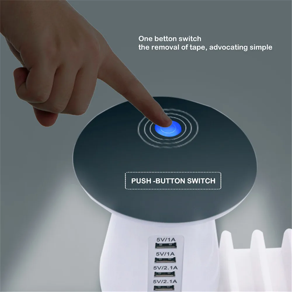  LED Night Light 5 Port USB Rapid Desktop Charging Smart USB Wall Charger Hub Travel Charger For Rea