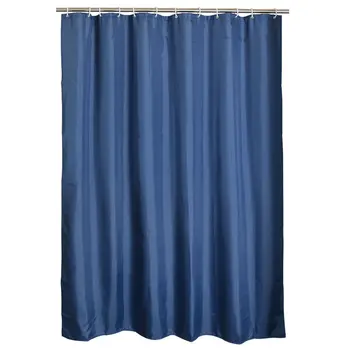

NavyBlue Polyester Bathroom Waterproof Shower Curtains With Plastic Hooks U45