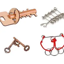 4 шт./компл. IQ металлические деревянные головоломки Пазлы игра для взрослых детей