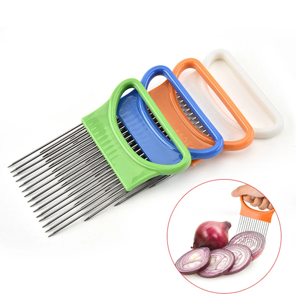 12-Prong Onion Holder Cutter Slicer with Plastic Handle for Tomato Vegetable Lemon Potato(Blue) | Дом и сад