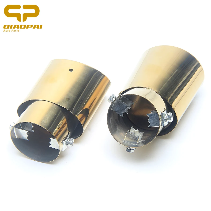 

Universal Modified Car Exhaust Muffler Stainless Steel Pipe Gold Trim Exhaust Rear Tail Muffler Tip Car Tail Throat For Honda