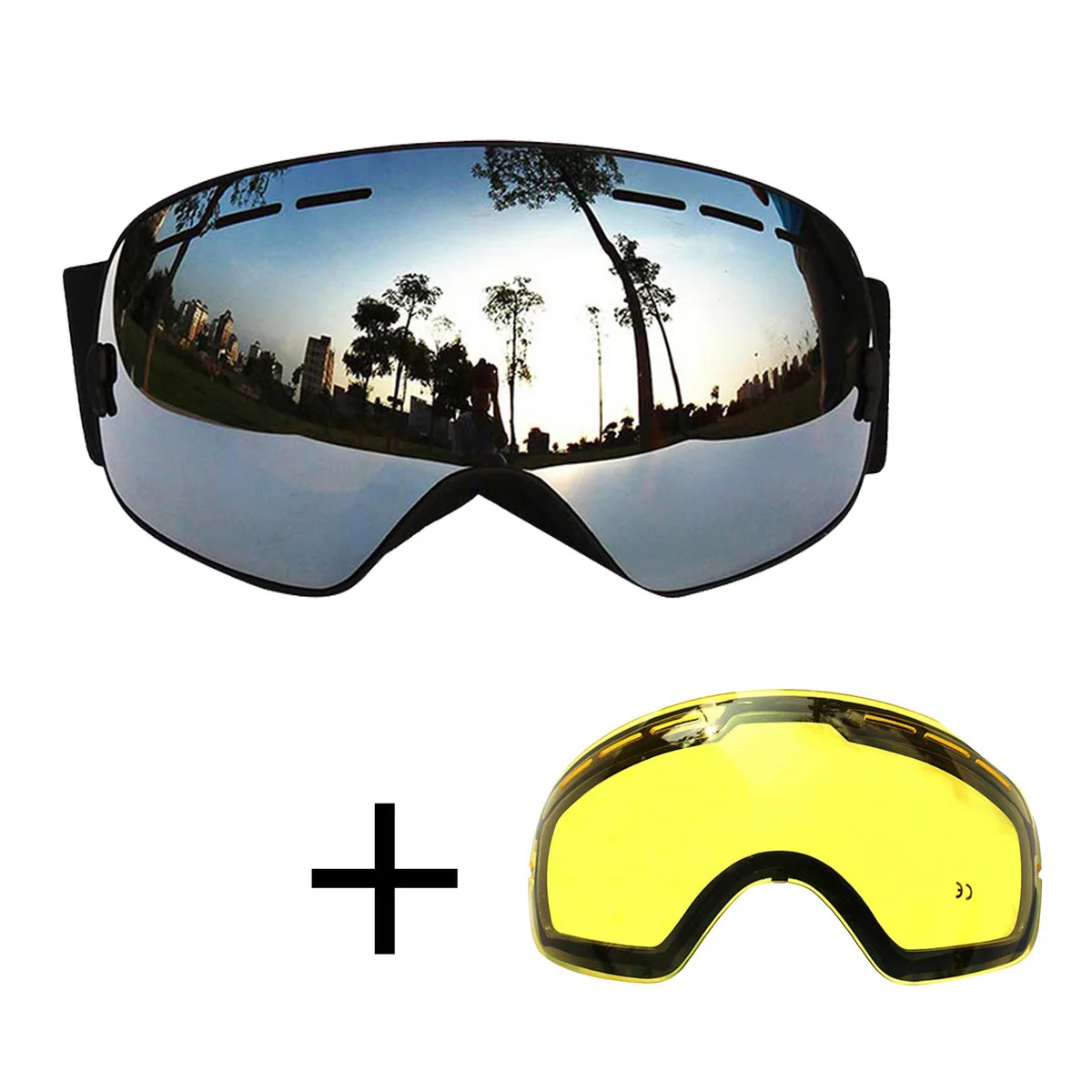 COPOZZ brand ski goggles Ski Goggles Double Lens UV400 Anti-fog Adult Snowboard Skiing Glasses Women Men Snow Eyewear