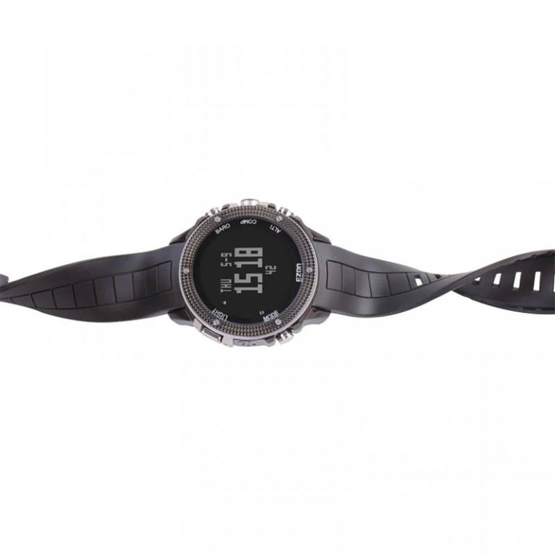 Бесплатная доставка оригинальный 22 мм черный силиконовый резиновый ремешок Водонепроницаемый спортивные часы группа для WristsWatch EZON H501