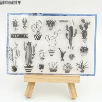 

ZFPARTY Cactus Transparent Clear Silicone Stamp/Seal for DIY scrapbooking/photo album Decorative Card Making
