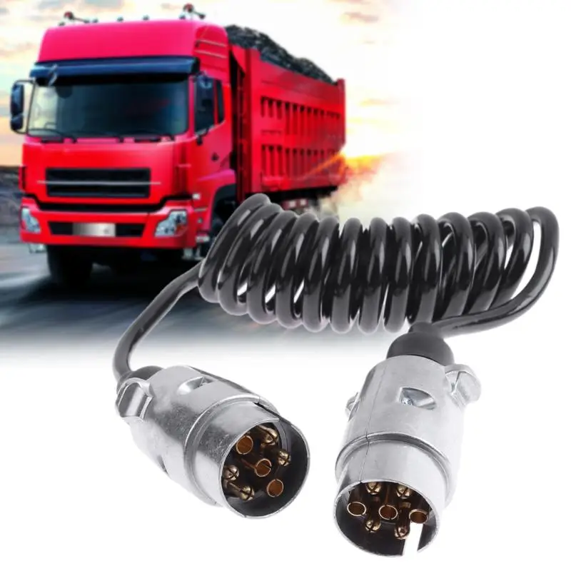 

VODOOL 7 Pins Trailer Plug Poles 12V with Cable Adapter Wiring Connector Car Trunk Vehicle Wiring Connector Bar Towing Socket