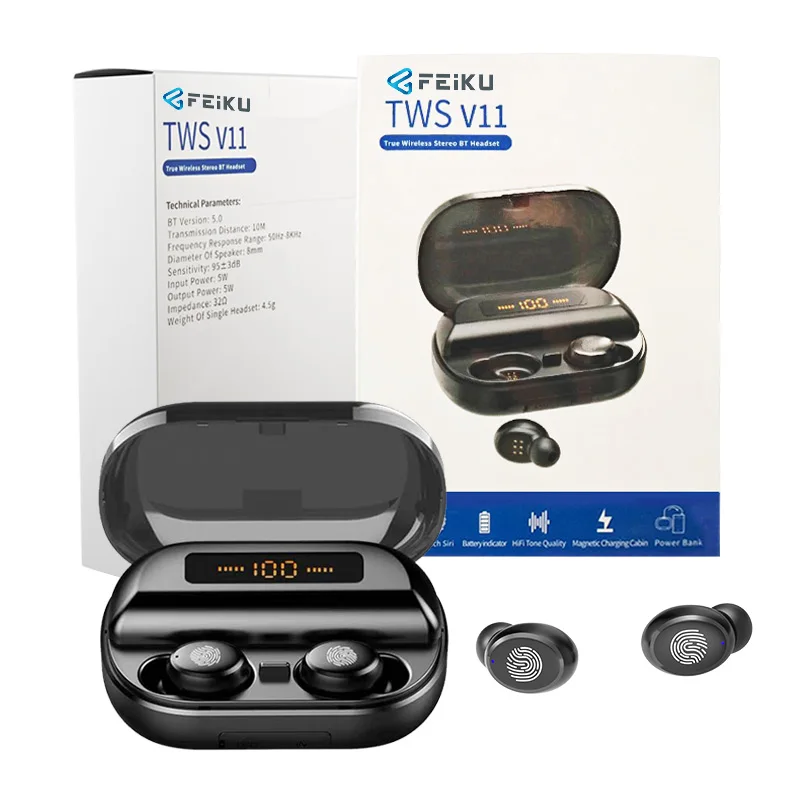

FEIKU Wireless Bluetooth Earbuds Stereo Hi-Fi Sound Wireless earphone TWS 5.0 Bluetooth Headset Earbud with 4000mAH