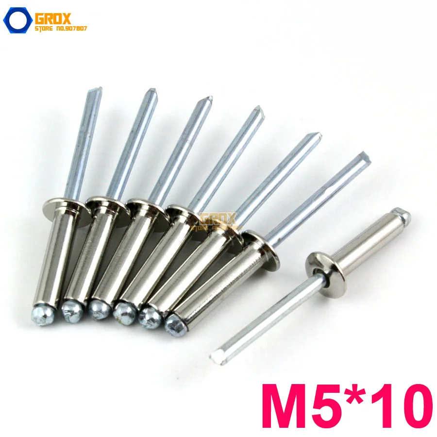 

60 штук M5 * 10 304 нержавеющая сталь заклепки открытый конец
