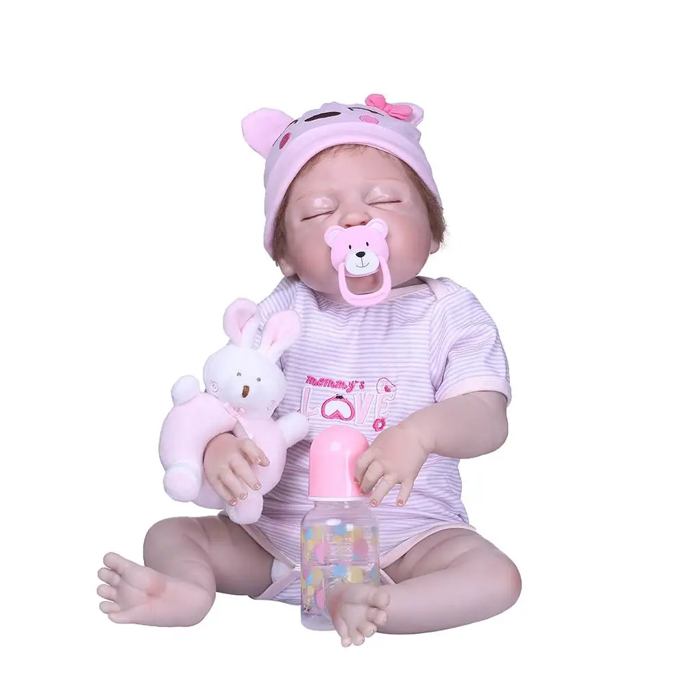 

Fashion 22inch Vinyl Silicone Simulation Baby Reborn Doll Accompany Toy Children Gift
