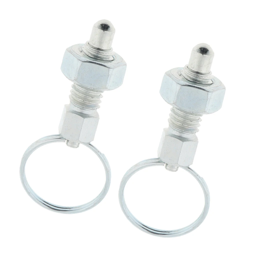 2Pcs Stainless Steel Non Lock-Out Indexing Plunger With Pull Ring M6