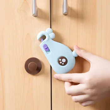 

Protection Baby Cute Safety Cabinet Lock Door Stop Automatic Transformation Cabinet Lock Child Safety Plastic Children Locks