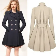2016 Abrigos Mujer Long Full Solid Top Fashion Double Breasted Woolen Casaco Feminino Trench The New For Ljc Windbreaker Slim