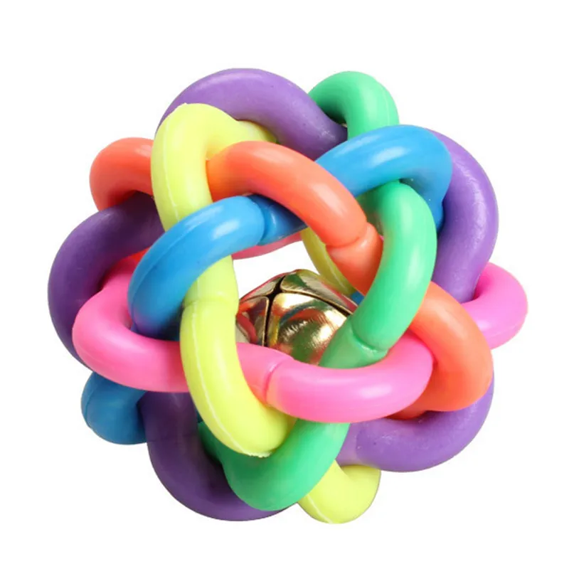 Pet Dog Toy Rubber Ball Toy For Small dog Bells Funning Colorfull ABS
