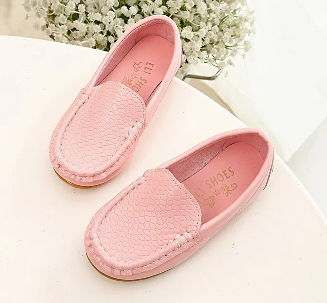 MHYONS/детская обувь для мальчиков и девочек Лоферы без шнуровки на плоской подошве; сезон весна-осень; модные кроссовки для маленьких мальчиков - Цвет: Розовый