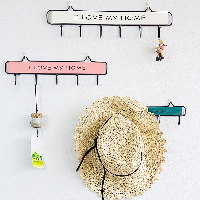 

4/5/6 Hooks Wall-Mounted Hanger Hat Key Holder Retro Wall Hook For Room Decoration Coat Racks Home Hanging Storage Rack Haken