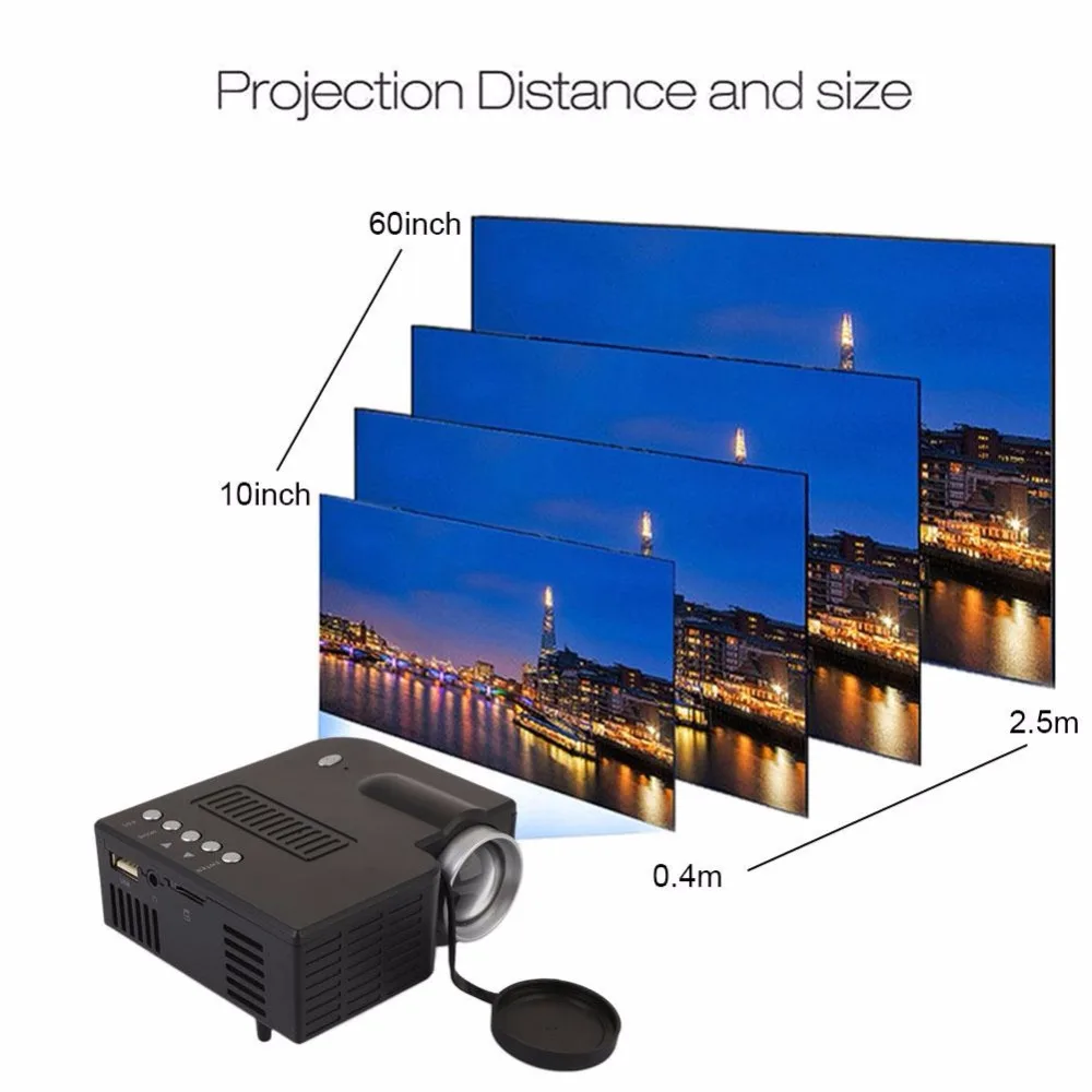 16: 9 500LM UC28B Projector Portable LED Projector TF Card USB Home Theater Office School Business Conference LED Projector 16: 9 500LM UC28B Projector Portable LED Projector TF Card USB Home Theater Office School Business Conference LED Projector