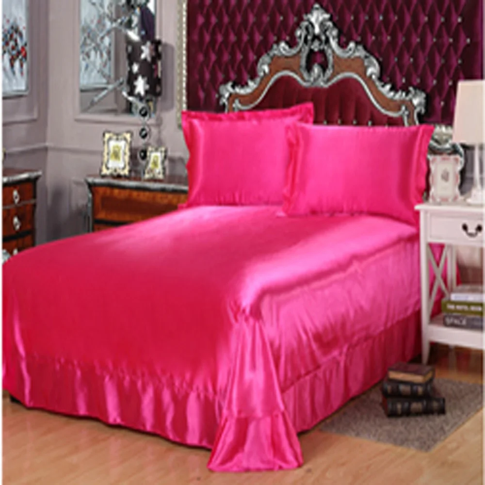 100% satén de seda juegos de cama, ropa de cama de satén blanco colcha almohada hoja de cama set, jeux ropa de cama sabana ajustable 100% satén de seda juegos de cama, ropa de cama de satén blanco colcha almohada hoja de cama set, jeux ropa de cama sabana ajustable