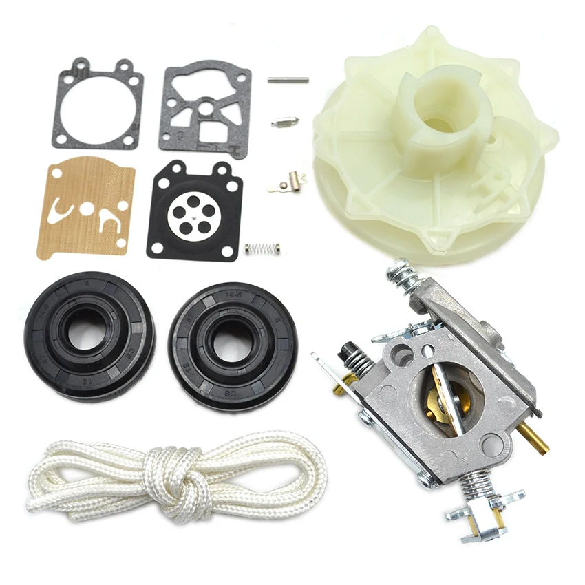 

Carburetor Card Repair Kit Crankshaft Oil Seal Starter Pulley Kit For Partner 350 351 370 371 420 Chainsaw