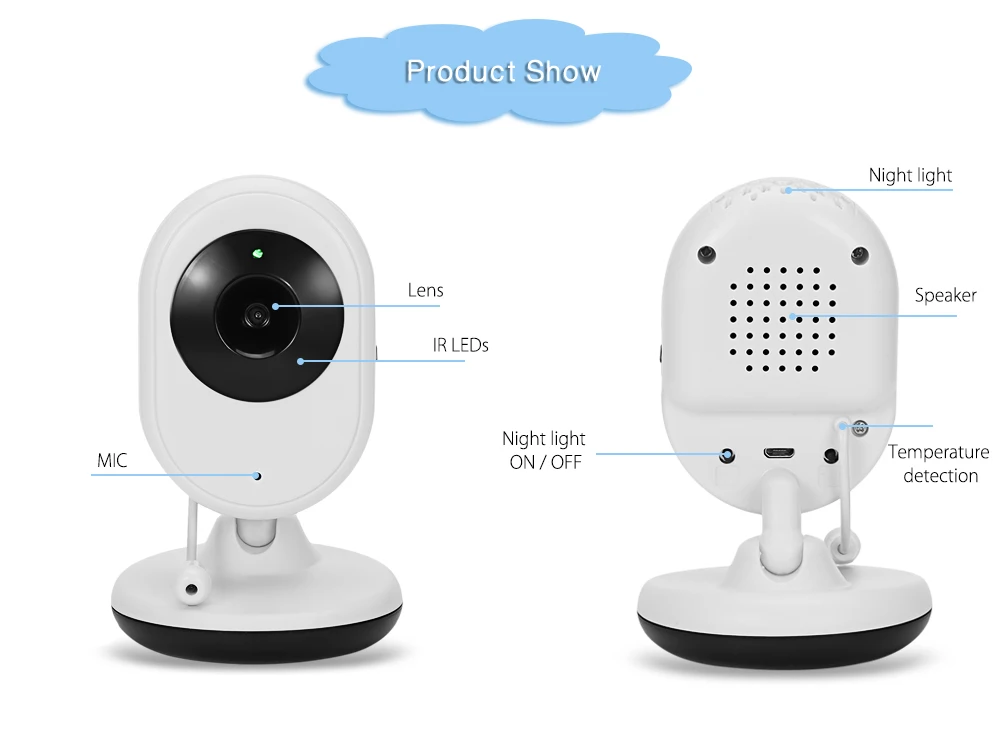Wireless Video Night Vision Baby Monitor Camera Baby Sleep (7)