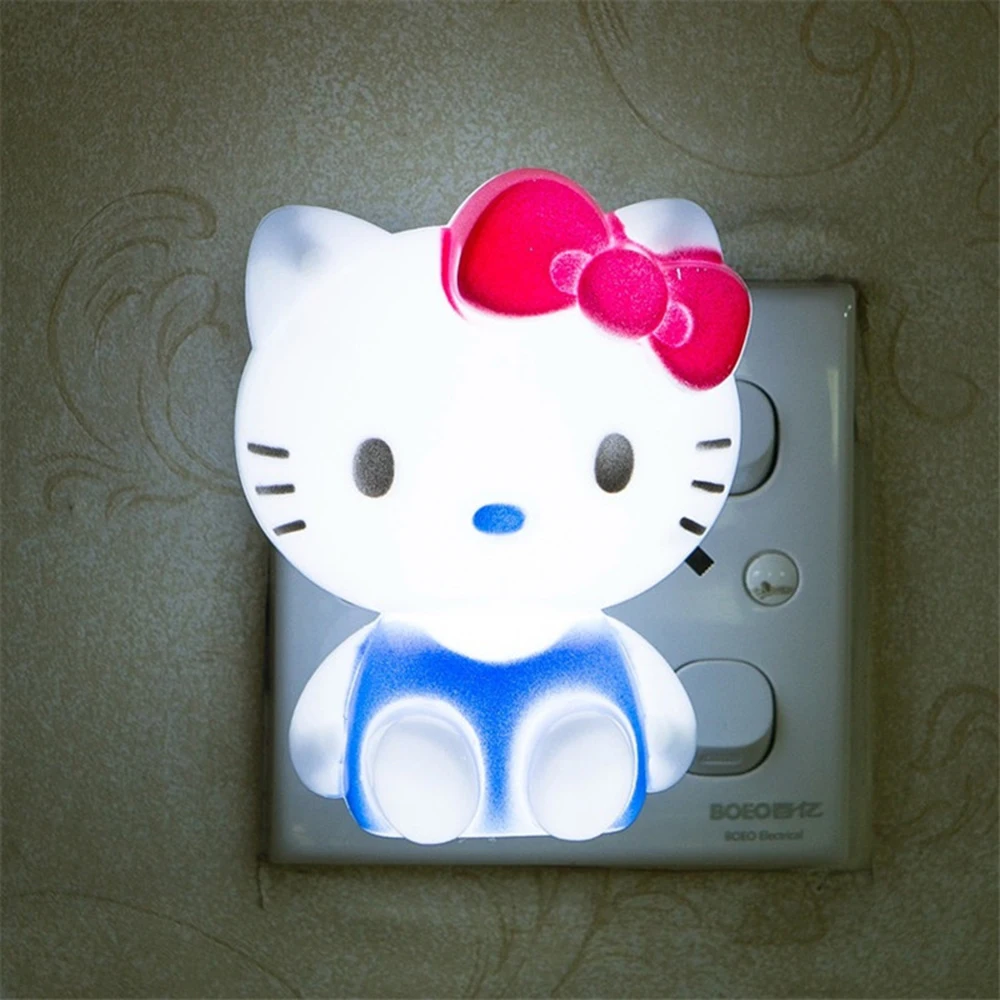 

Hello Kitty LED night lights Children Animal Night Light Cartoon Baby Nursery Novelty Lamp Bedroom Decoration with US plug