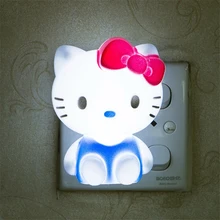 Hello Kitty LED night lights Children Animal Night Light Cartoon Baby Nursery Novelty Lamp Bedroom Decoration with US plug