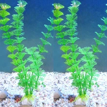30 см подводный искусственный Aquatic декоративные растения аквариума зеленый водная Трава Декор Пейзаж украшения зеленый ромашка