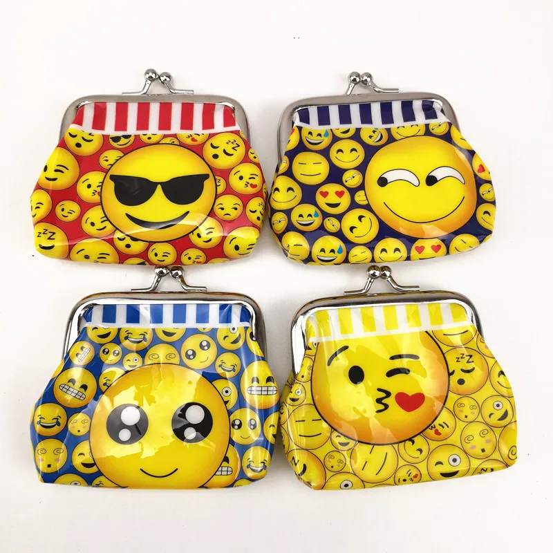12pc 9*9cm Smile Emoji Mini Coin Purse Money Bag Party Favors Wallet