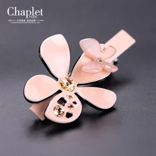 chaplet 2016 New High Quality Romantic Women Hair Accessories Lady Flower Hairpin Rhinestone Alligator Hair Clips Free Shipping