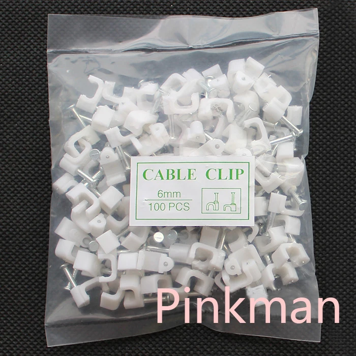100PCs 6mm White Round Nail Cable,Wire Clipcable nail clipscable