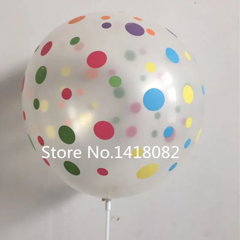 

Transparent printing balloon 50pieces/lot 12 inch 2.8g round Color point latex balloon happy birthday decoration