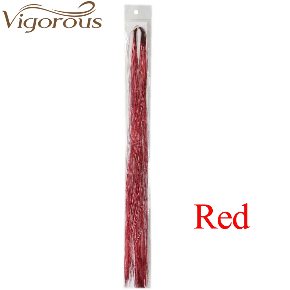 Яркие цветные блестящие накладные волосы с блеском, синтетические накладные волосы, аксессуары для волос - Цвет: Red