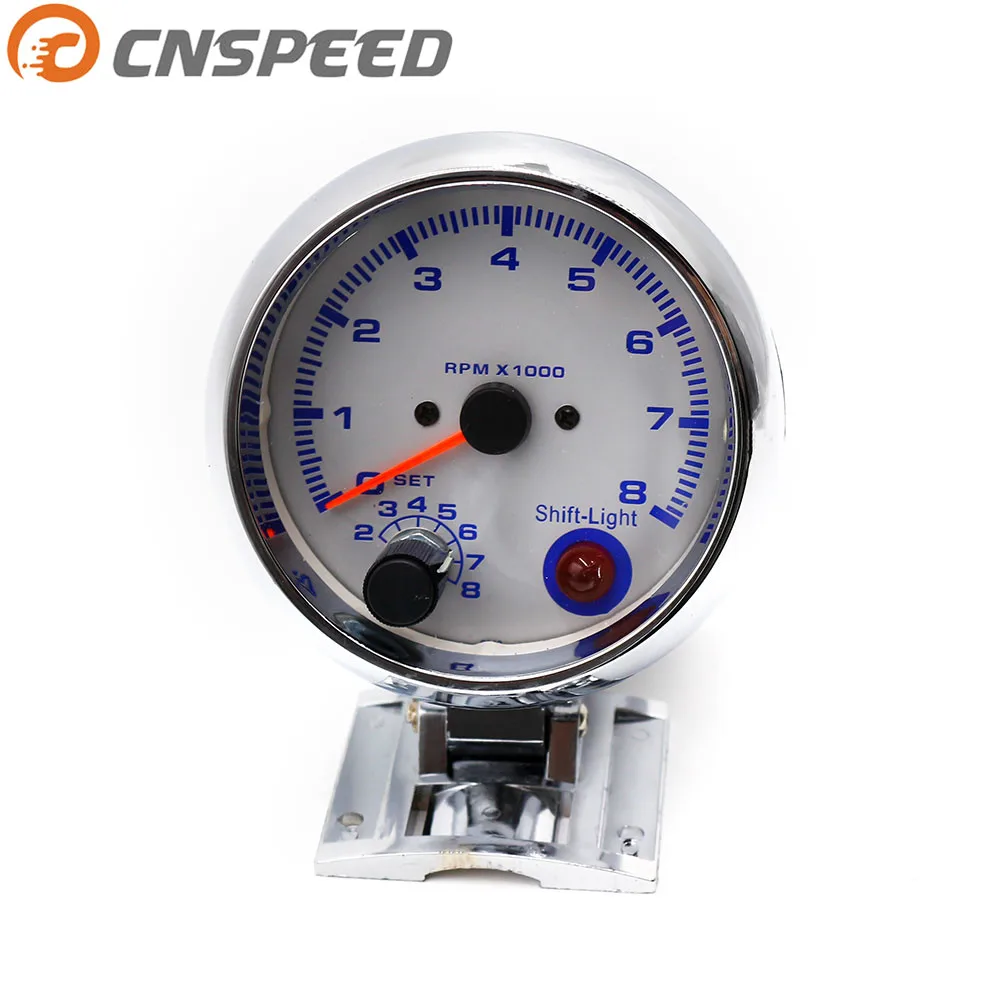 

CNSPEED 3 3/4" 0-8000 RPM gauge with inter shift light Chorme Color Car meter/Tachometer/Racing meter YC100140-CN