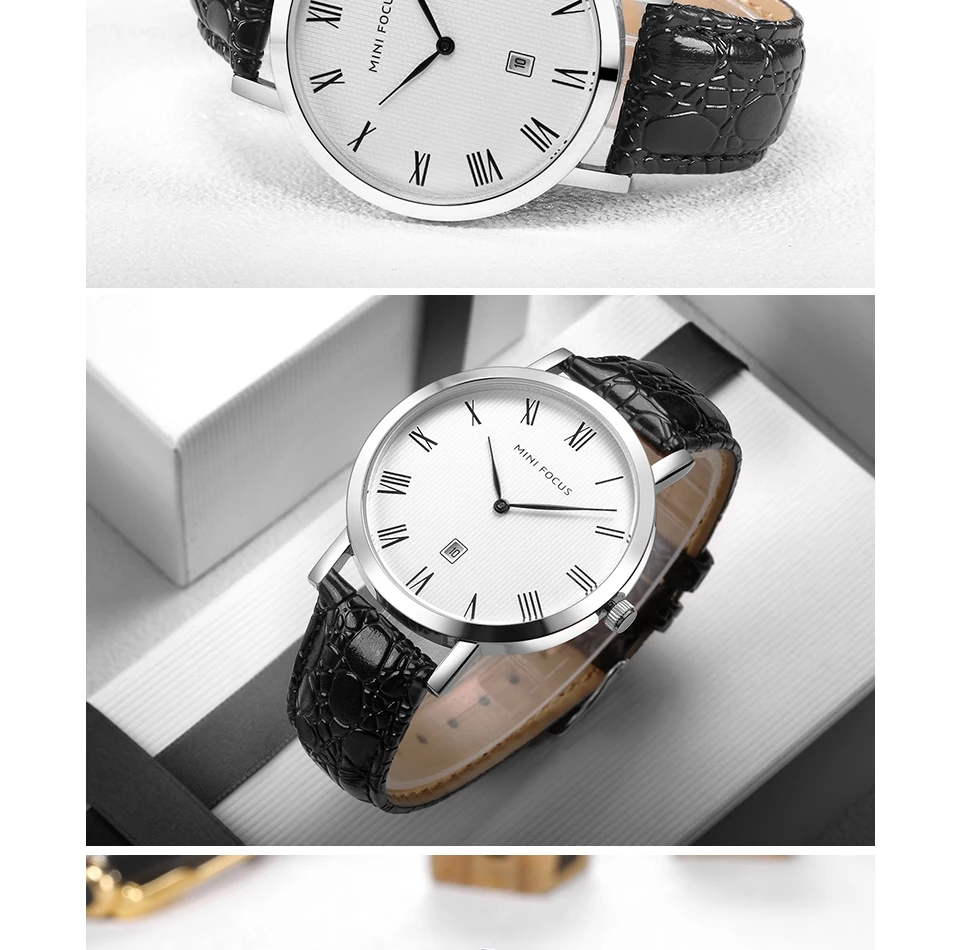 Мини фокус повседневное часы для мужчин Мода кварцевые s часы лучший бренд класса люкс коричневый натуральная кожаный ремешок, календарь Relogio Masculino