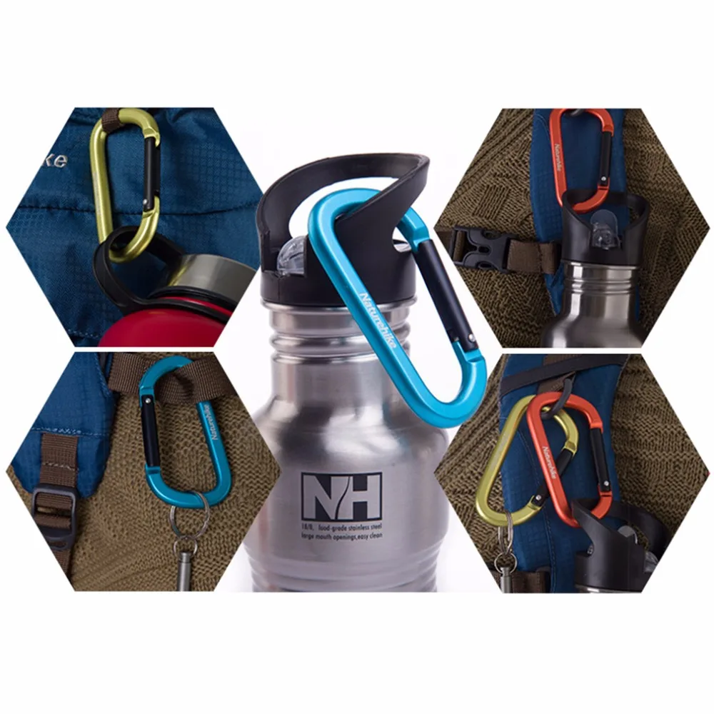 Naturehike 8cm D type multi-purpose buckle Aluminum Carabiner Mountaineering Buckle keychain Hiking Climbing Snap Hook Naturehike 8cm D type multi-purpose buckle Aluminum Carabiner Mountaineering Buckle keychain Hiking Climbing Snap Hook