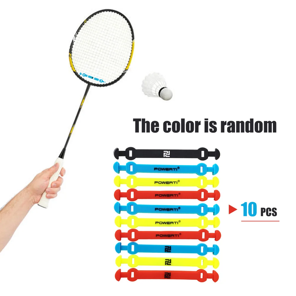 

10Pcs Tennis Damper Absorber Elastic Tennis Racket Damper Silicone Strap Tennis Racket Vibration Absorbing Shock Reducing Strips