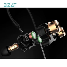 DZAT DT05 Sports Earphone Wired Bass Earphone Headset with Mic HiFi Stereo Earbuds for Xiaomi Mobile Phone Iphone