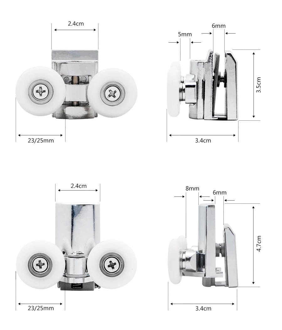 До 4 никель-металл-8 шт./компл. 23 мм 25 мм нейлон раздвижных Стекло ролики двери приводной ременный шкив Runner подшипник душевая кабина аппаратных аксессуары для ванной комнаты