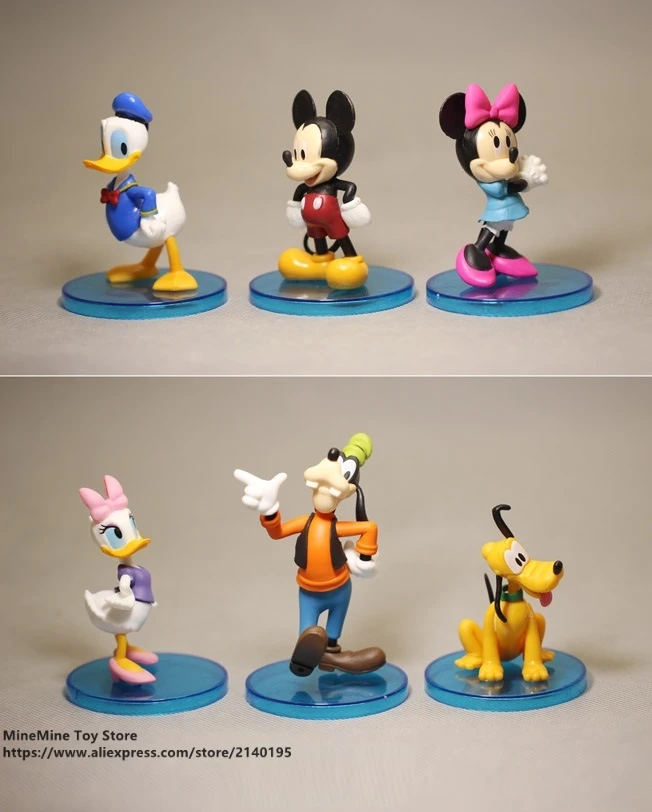 

ZXZ Mickey Mouse Minnie 4pcs/set 6-8cm Action Figure Posture Anime Decoration Collection Figurine Toy model for children gift