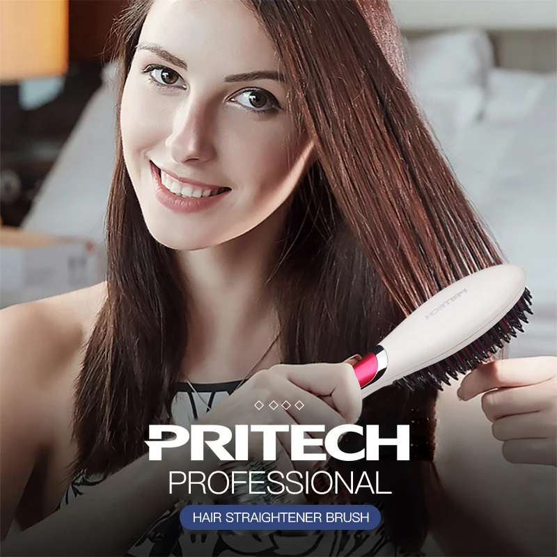 pritech hair straightener brush
