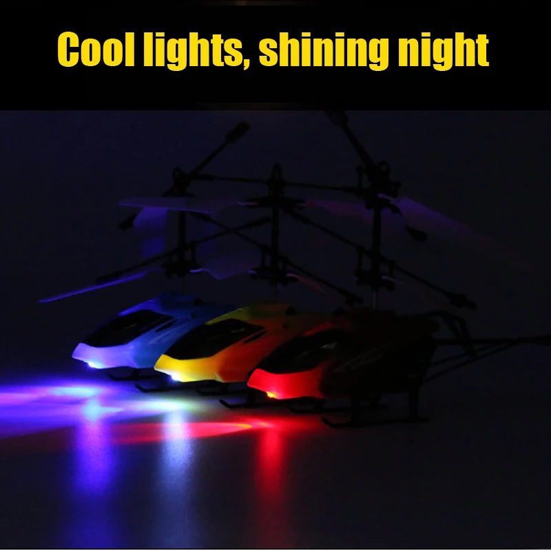 Mini LED Light Toys RC Helicopter Aircraft Suspension Induction Helicopter for Children Gift