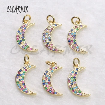 

10 strand CRESCENT pendants necklace New moon accessories pendant Gift crystal tiny pendant necklace for women 5457