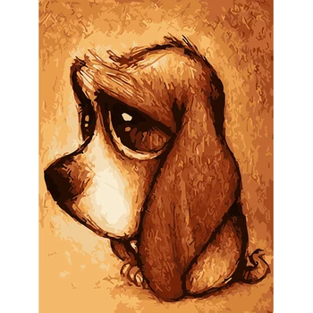 

Frameless Animal Cute Puppy DIY Painting By Numbers Kits Coloring Oil Painting On Canvas Drawing Home Artwork Wall Art Picture